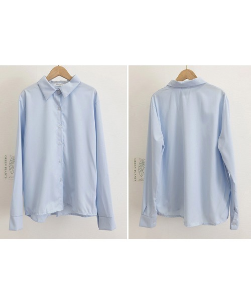 Miniministore(ミニミニストア)の「薄手シャツブラウス長袖レディース襟シャツ(シャツ/ブラウス・レディース・カーキ/ブルー/ミント/ホワイト/ベージュ/ピンク・FREE)」の11枚目の写真