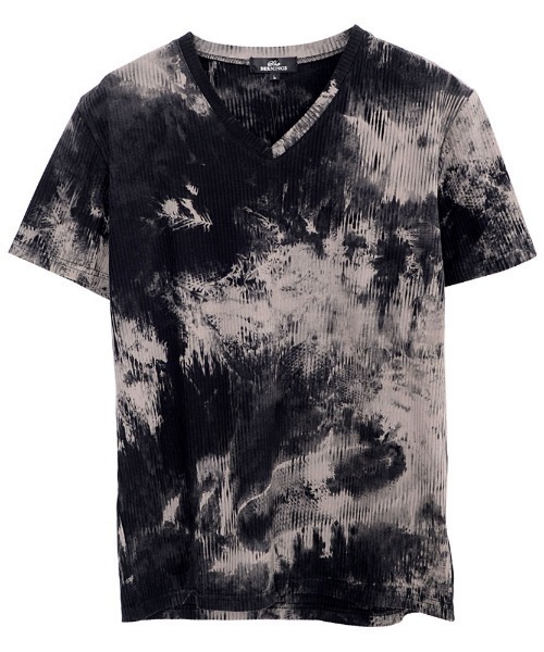 SILVER BULLET（シルバーバレット）の「『Bernings Sho/バーニングショー』ムラ染めテレコ半袖VネックTシャツ（Tシャツ/カットソー・メンズ・ブラック×ベージュ/ホワイト×ブラック・L/XL/M）」の13枚目の写真