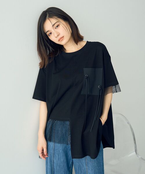 ポケットアシメデザインTee（Tシャツ/カットソー）｜Editt by