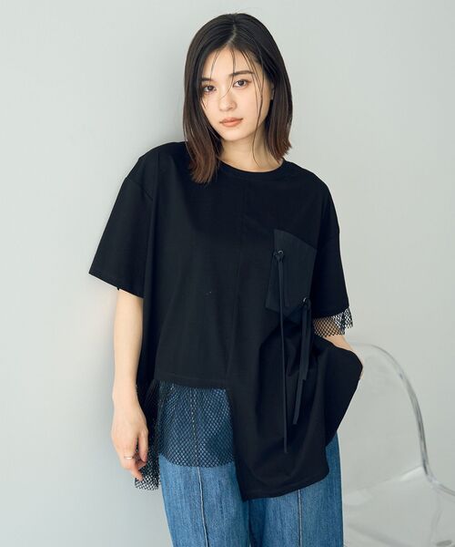 tシャツ ポケットアシメデザインTee レディース ポケットアシメデザインTee（Tシャツ/カットソー）｜Editt by