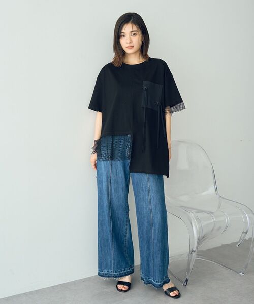 tシャツ ポケットアシメデザインTee レディース ポケットアシメデザインTee（Tシャツ/カットソー）｜Editt by