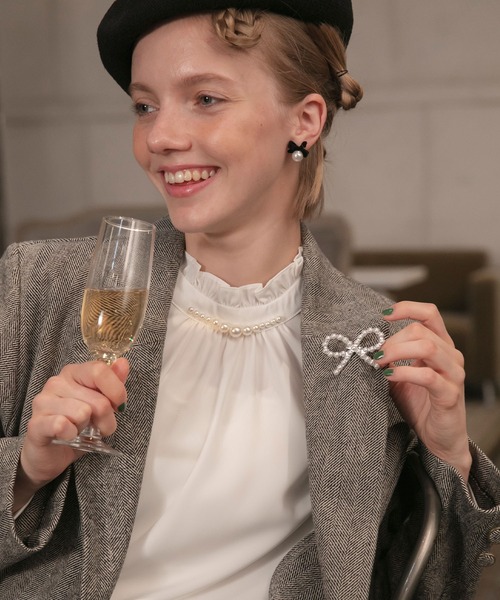 BONLECILL noir（ボンルシールノワール）の「【BONLECILL noir】アソートリボンブローチ（ブローチ/コサージュ・レディース・ホワイト系1/シルバー系1/シルバー系2・FREE）」の2枚目の写真