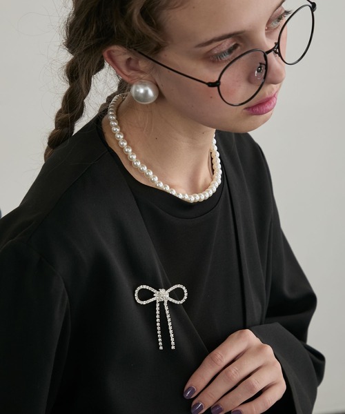 BONLECILL noir（ボンルシールノワール）の「【BONLECILL noir】アソートリボンブローチ（ブローチ/コサージュ・レディース・ホワイト系1/シルバー系1/シルバー系2・FREE）」の14枚目の写真