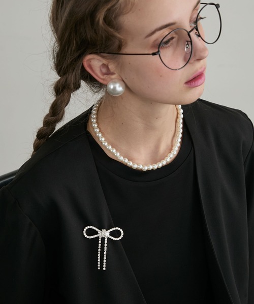 BONLECILL noir（ボンルシールノワール）の「【BONLECILL noir】アソートリボンブローチ（ブローチ/コサージュ・レディース・ホワイト系1/シルバー系1/シルバー系2・FREE）」の15枚目の写真