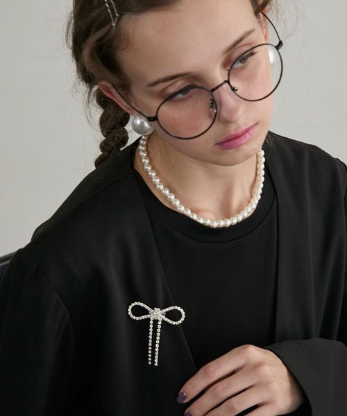 BONLECILL noir（ボンルシールノワール）の「【BONLECILL noir】アソートリボンブローチ（ブローチ/コサージュ・レディース・ホワイト系1/シルバー系1/シルバー系2・FREE）」の16枚目の写真