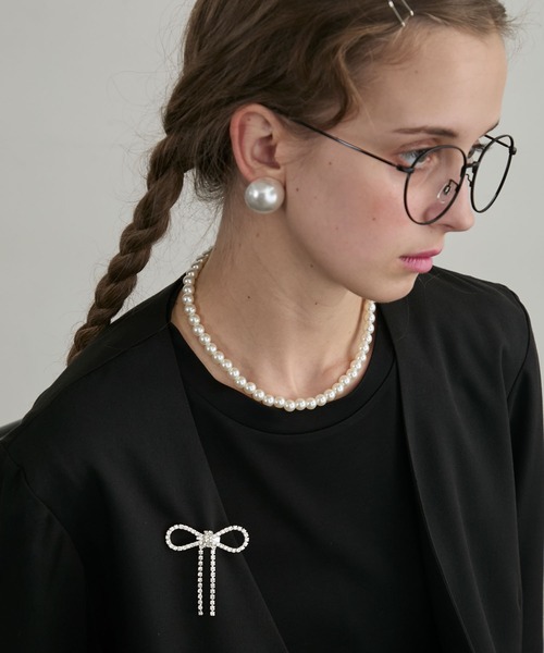 BONLECILL noir（ボンルシールノワール）の「【BONLECILL noir】アソートリボンブローチ（ブローチ/コサージュ・レディース・ホワイト系1/シルバー系1/シルバー系2・FREE）」の17枚目の写真