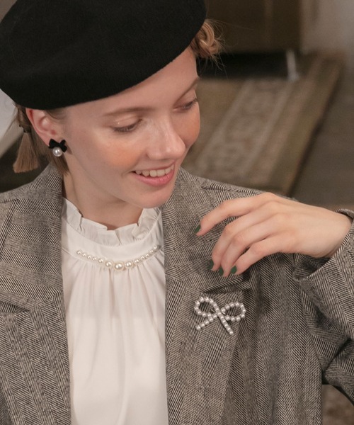 BONLECILL noir（ボンルシールノワール）の「【BONLECILL noir】アソートリボンブローチ（ブローチ/コサージュ・レディース・ホワイト系1/シルバー系1/シルバー系2・FREE）」の6枚目の写真