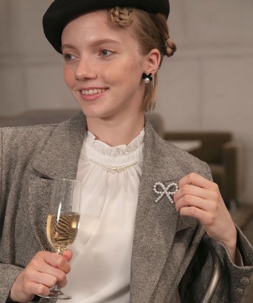 BONLECILL noir（ボンルシールノワール）の「【BONLECILL noir】アソートリボンブローチ（ブローチ/コサージュ・レディース・ホワイト系1/シルバー系1/シルバー系2・FREE）」の7枚目の写真