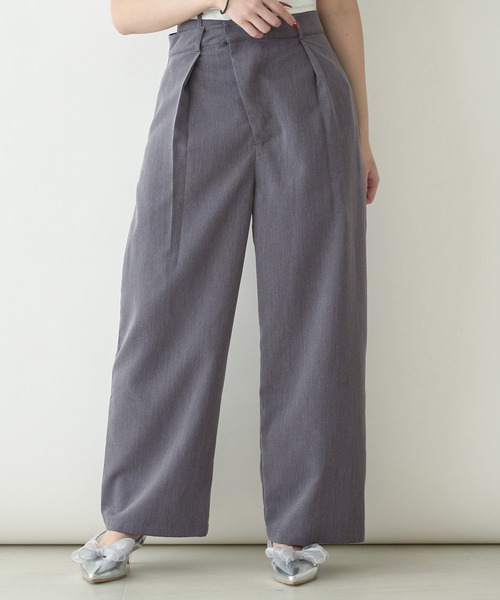 Ambre Neige(アンブルネージュ)の「bi-color double waste pants / 配色ダブルウエストパンツ(その他パンツ・レディース・グレー/ライトブラウン・FREE)」の5枚目の写真