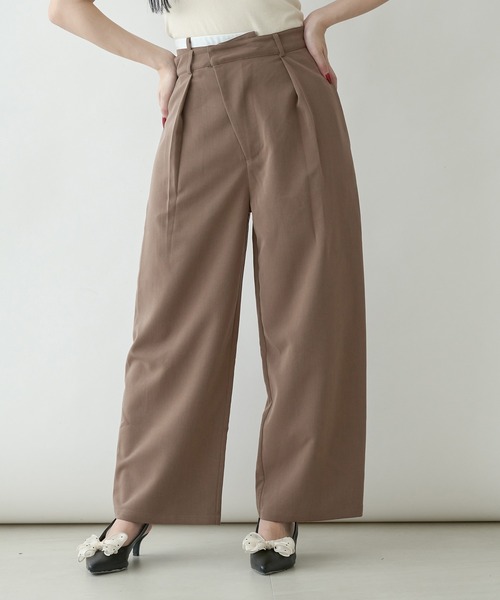 Ambre Neige(アンブルネージュ)の「bi-color double waste pants / 配色ダブルウエストパンツ(その他パンツ・レディース・グレー/ライトブラウン・FREE)」の9枚目の写真