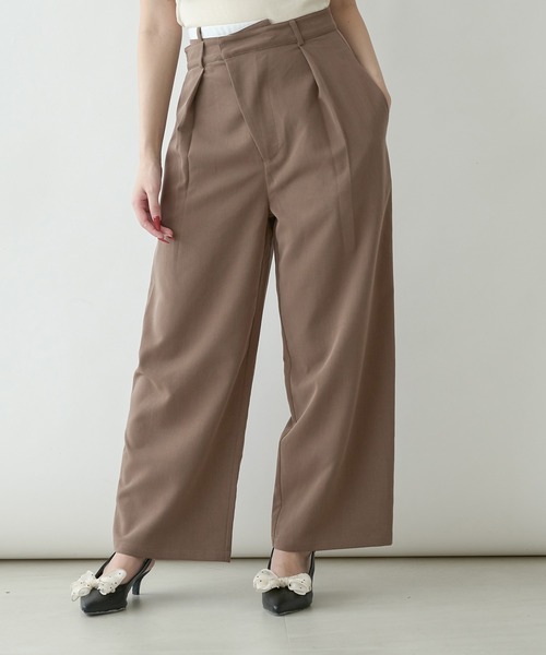 Ambre Neige(アンブルネージュ)の「bi-color double waste pants / 配色ダブルウエストパンツ(その他パンツ・レディース・グレー/ライトブラウン・FREE)」の8枚目の写真