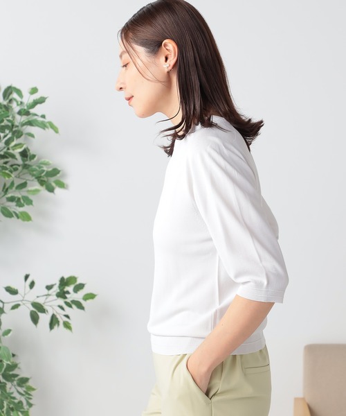 GALLORIA(ギャローリア)の「洗える パフスリーブニット(ニット/セーター・レディース・チェリーピンク/ネイビー/ライトグレー・LL/S/M/L)」の5枚目の写真
