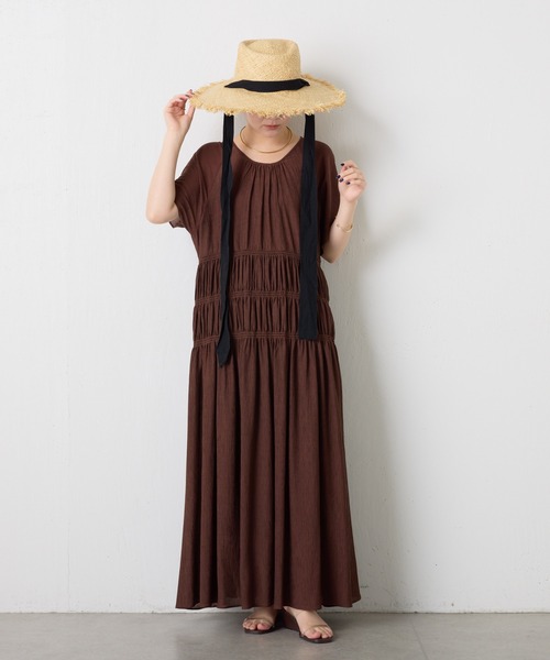 PAPILLONNER（パピヨネ）の「リボンラフィアハット（ハット・レディース・ベージュ・FREE）」の2枚目の写真