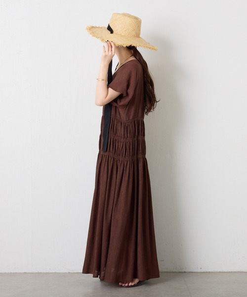 PAPILLONNER（パピヨネ）の「リボンラフィアハット（ハット・レディース・ベージュ・FREE）」の7枚目の写真