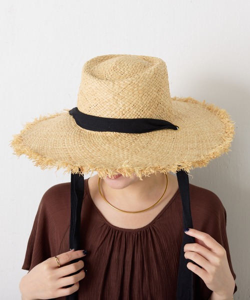 PAPILLONNER（パピヨネ）の「リボンラフィアハット（ハット・レディース・ベージュ・FREE）」の3枚目の写真