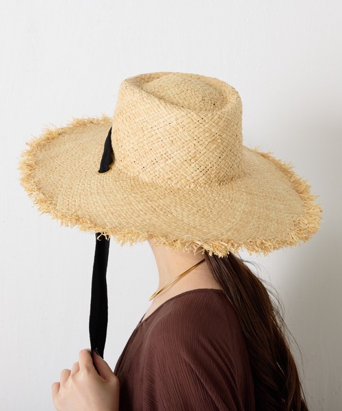 PAPILLONNER（パピヨネ）の「リボンラフィアハット（ハット・レディース・ベージュ・FREE）」の5枚目の写真