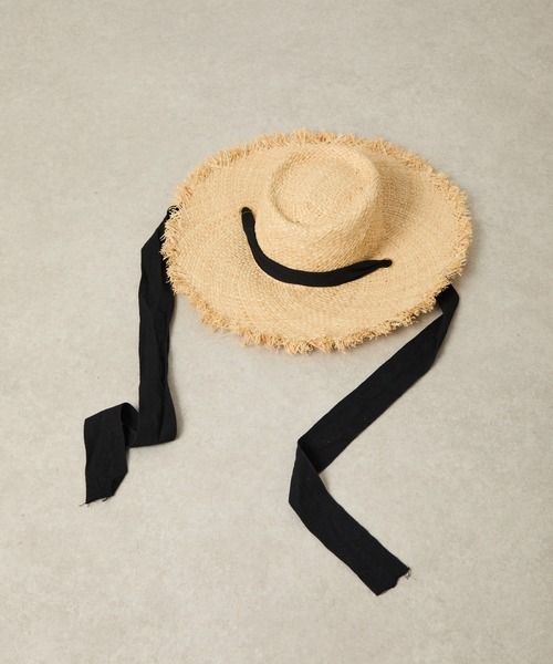PAPILLONNER（パピヨネ）の「リボンラフィアハット（ハット・レディース・ベージュ・FREE）」の9枚目の写真