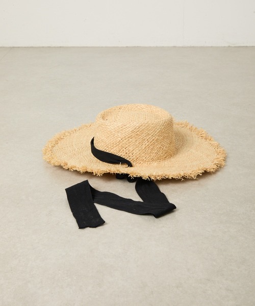 PAPILLONNER（パピヨネ）の「リボンラフィアハット（ハット・レディース・ベージュ・FREE）」の10枚目の写真