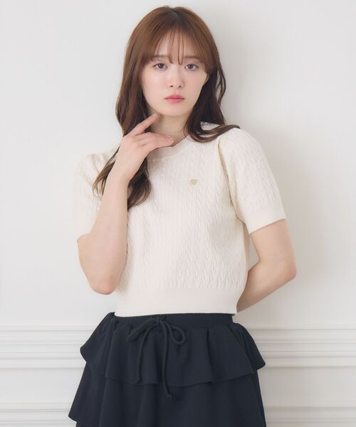 《nanako❤️新品❤️【メーカーサンプル品】セーター セール】 花柄ジャカードニット【洗濯機OK】 （ニット・セーター