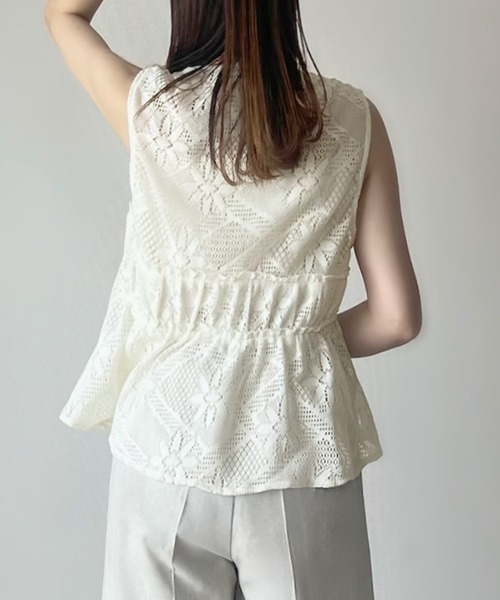 LAUIR（ラウアー）の「リボンフラワーレースベスト（ベスト・レディース・クリーム/ブラック/ホワイト・MEDIUM/LARGE/X-LARGE）」の7枚目の写真
