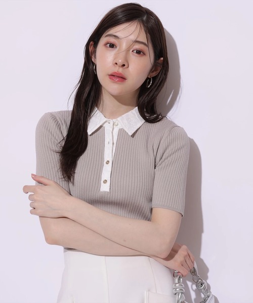 Apuweiser-riche（アプワイザーリッシェ）の「レース衿リブニット