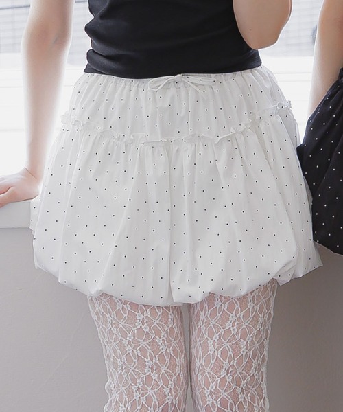 3.3 Field Trip （3.3フィールドトリップ）の「3.3 Field Trip／ドットバルーンスカート（スカート・レディース・ブラック/ホワイト・FREE）」の2枚目の写真