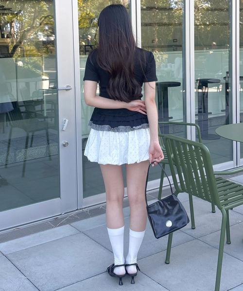 3.3 Field Trip （3.3フィールドトリップ）の「3.3 Field Trip／ドットバルーンスカート（スカート・レディース・ブラック/ホワイト・FREE）」の9枚目の写真