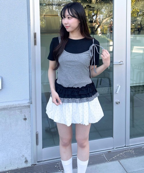 3.3 Field Trip （3.3フィールドトリップ）の「3.3 Field Trip／ドットバルーンスカート（スカート・レディース・ブラック/ホワイト・FREE）」の7枚目の写真