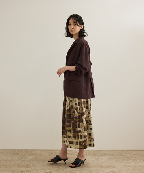 ROPE'（ロペ）の「レーヨンリネン ライトジャケット【セットアップパンツ・ワンピース対応】（テーラードジャケット・レディース・ネイビー/ブラウン・38/36）」の10枚目の写真