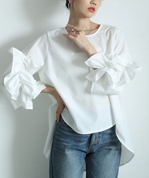 Sawa a la mode | 袖フリルフィッシュテールブラウス(シャツ/ブラウス)
