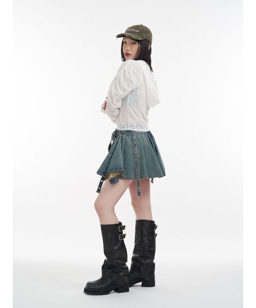 jouetie(ジュエティ)の「ギャザースリーブレースフーディ(Tシャツ/カットソー・レディース・ブラック/ライトブルー/オフホワイト・MEDIUM)」の14枚目の写真