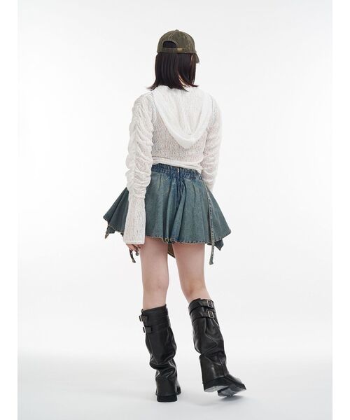 jouetie(ジュエティ)の「ギャザースリーブレースフーディ(Tシャツ/カットソー・レディース・ブラック/ライトブルー/オフホワイト・MEDIUM)」の15枚目の写真