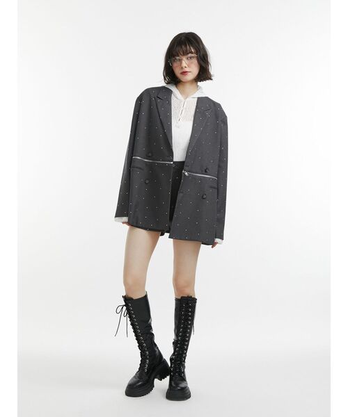 jouetie(ジュエティ)の「ギャザースリーブレースフーディ(Tシャツ/カットソー・レディース・ブラック/ライトブルー/オフホワイト・MEDIUM)」の10枚目の写真