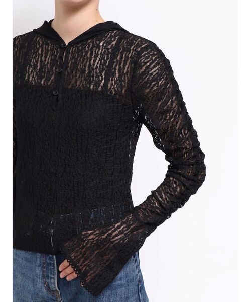 jouetie(ジュエティ)の「ギャザースリーブレースフーディ(Tシャツ/カットソー・レディース・ブラック/ライトブルー/オフホワイト・MEDIUM)」の20枚目の写真