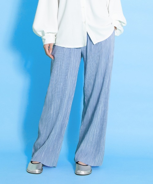 PUNYUS（プニュズ）の「セルフカットプリーツパンツ（その他パンツ・レディース・ブラック/サックスブルー/スミクロ/イエロー/オレンジ・1/2/3/4）」の3枚目の写真