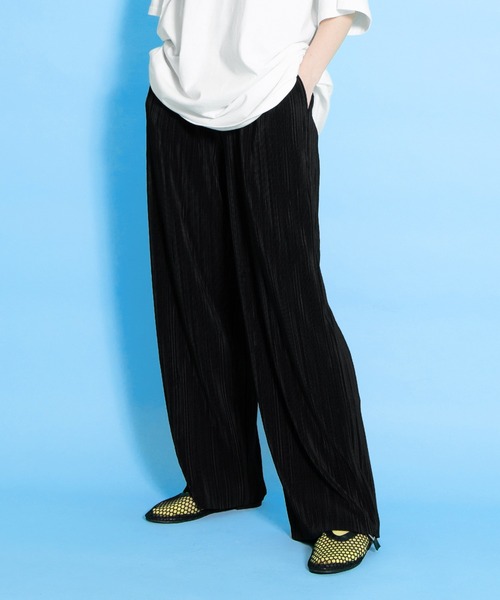 PUNYUS（プニュズ）の「セルフカットプリーツパンツ（その他パンツ・レディース・ブラック/サックスブルー/スミクロ/イエロー/オレンジ・1/2/3/4）」の9枚目の写真