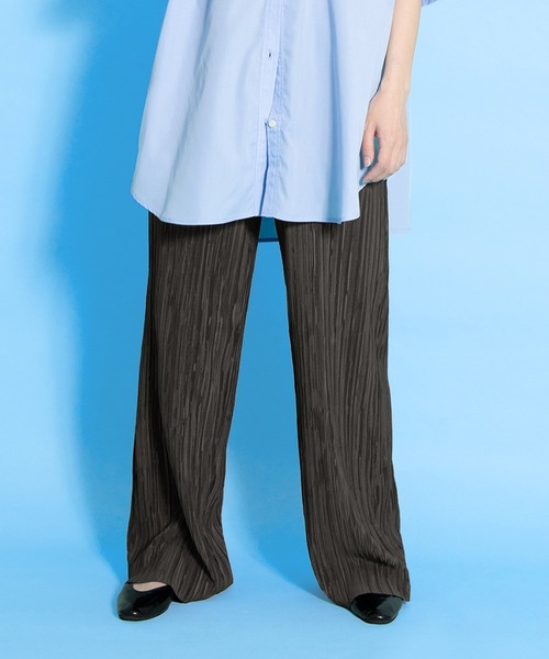 PUNYUS（プニュズ）の「セルフカットプリーツパンツ（その他パンツ・レディース・ブラック/サックスブルー/スミクロ/イエロー/オレンジ・1/2/3/4）」の15枚目の写真