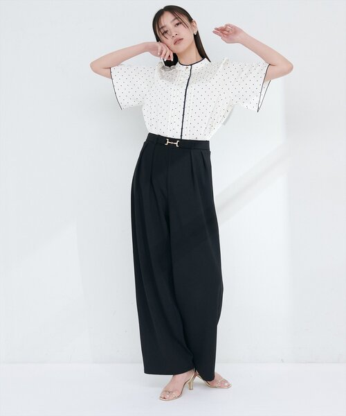 natural couture(ナチュラルクチュール)の「パイピングタックフレアスリーブブラウス(シャツ/ブラウス・レディース・ベージュ/ネイビー/その他1/その他2/サックスブルー・FREE)」の17枚目の写真
