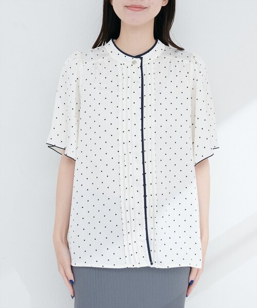 natural couture(ナチュラルクチュール)の「パイピングタックフレアスリーブブラウス(シャツ/ブラウス・レディース・ベージュ/ネイビー/その他1/その他2/サックスブルー・FREE)」の18枚目の写真