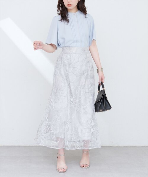 natural couture(ナチュラルクチュール)の「パイピングタックフレアスリーブブラウス(シャツ/ブラウス・レディース・ベージュ/ネイビー/その他1/その他2/サックスブルー・FREE)」の6枚目の写真