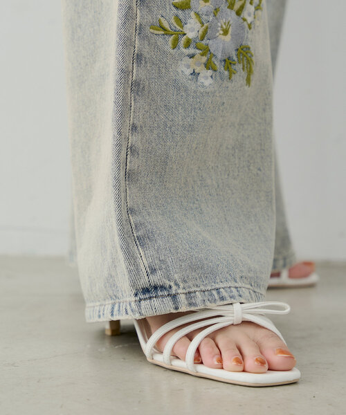 ★Dior★コットン デニム フラワー 刺繍 パンツ Floral Embroidery Denim Pants/花柄刺繍デニムパンツ