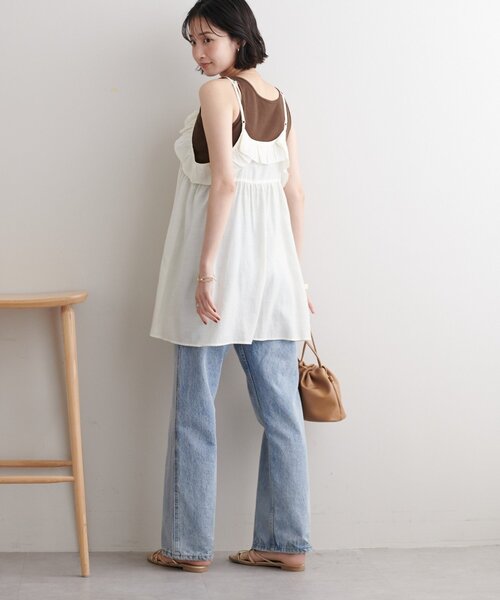 DISCOAT（ディスコート）の「●リボンフリルキャミチュニック（チュニック・レディース・ブラック/ブラウン/オフホワイト・FREE）」の11枚目の写真