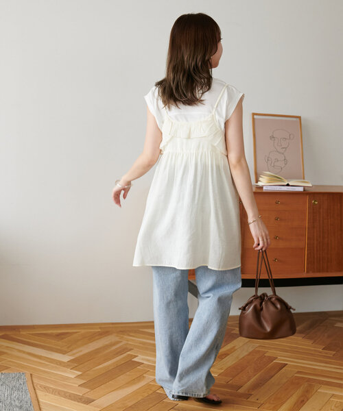 DISCOAT（ディスコート）の「●リボンフリルキャミチュニック（チュニック・レディース・ブラック/ブラウン/オフホワイト・FREE）」の21枚目の写真