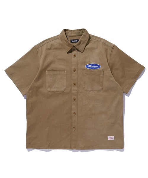 XLARGE(エクストララージ)の「OVAL LOGO WORK S/S SHIRT(シャツ/ブラウス・メンズ・ブラウン/ブラック/ライトブルー・S/M/L/XL)」の2枚目の写真