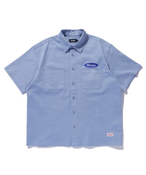 XLARGE(エクストララージ)の「OVAL LOGO WORK S/S SHIRT(シャツ/ブラウス・メンズ・ブラウン/ブラック/ライトブルー・S/M/L/XL)」の3枚目の写真