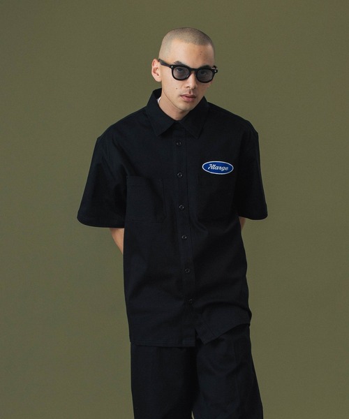 XLARGE(エクストララージ)の「OVAL LOGO WORK S/S SHIRT(シャツ/ブラウス・メンズ・ブラウン/ブラック/ライトブルー・S/M/L/XL)」の4枚目の写真