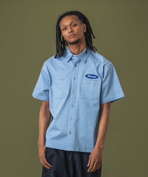 XLARGE(エクストララージ)の「OVAL LOGO WORK S/S SHIRT(シャツ/ブラウス・メンズ・ブラウン/ブラック/ライトブルー・S/M/L/XL)」の10枚目の写真