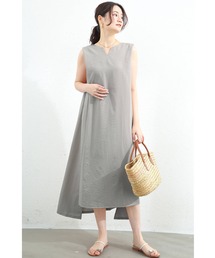 マキシ丈ワンピース ワンピース 夏 ロングワンピース ロング スリット レディース 春 涼しい 無地 ワンピース ロンT ゆったり 大きい リネン風 ノースリーブ ブラック 黒 グリーン 緑 深緑 グレー 灰色 ネイビー 紺 20代 30代 40代 50代