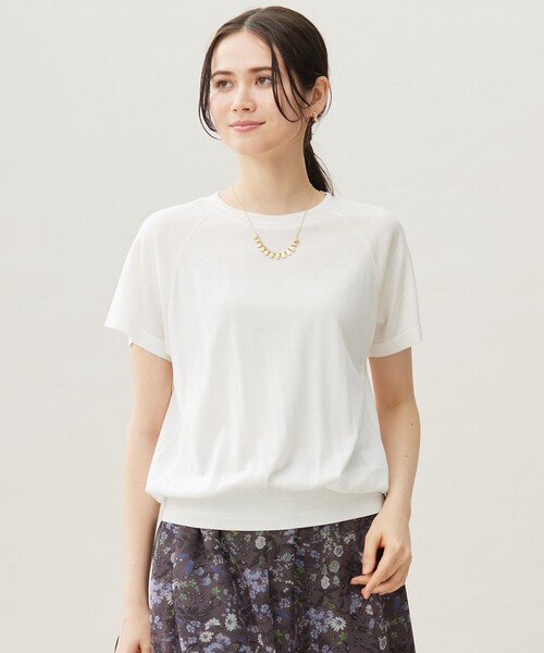 セール】ドレーピーラグランスリーブ ニットソー（Tシャツ/カットソー
