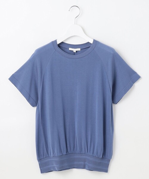 自由区(ジユウク)の「ドレーピーラグランスリーブ ニットソー(Tシャツ/カットソー・レディース・サックスブルー系/ライトグリーン系/ネイビー系/アイボリー系・38)」の17枚目の写真